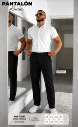 Pantalon lunin negro hombre