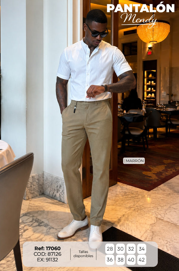 Pantalon mendy marron hombre