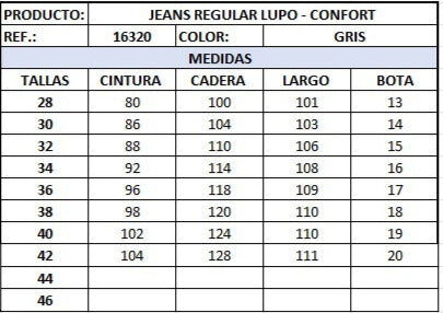 Jeans lupo hombre