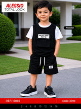 Total look alessio negro outlet niño
