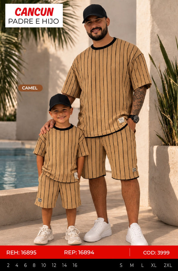 Total look cancun camel padre e hijo outlet