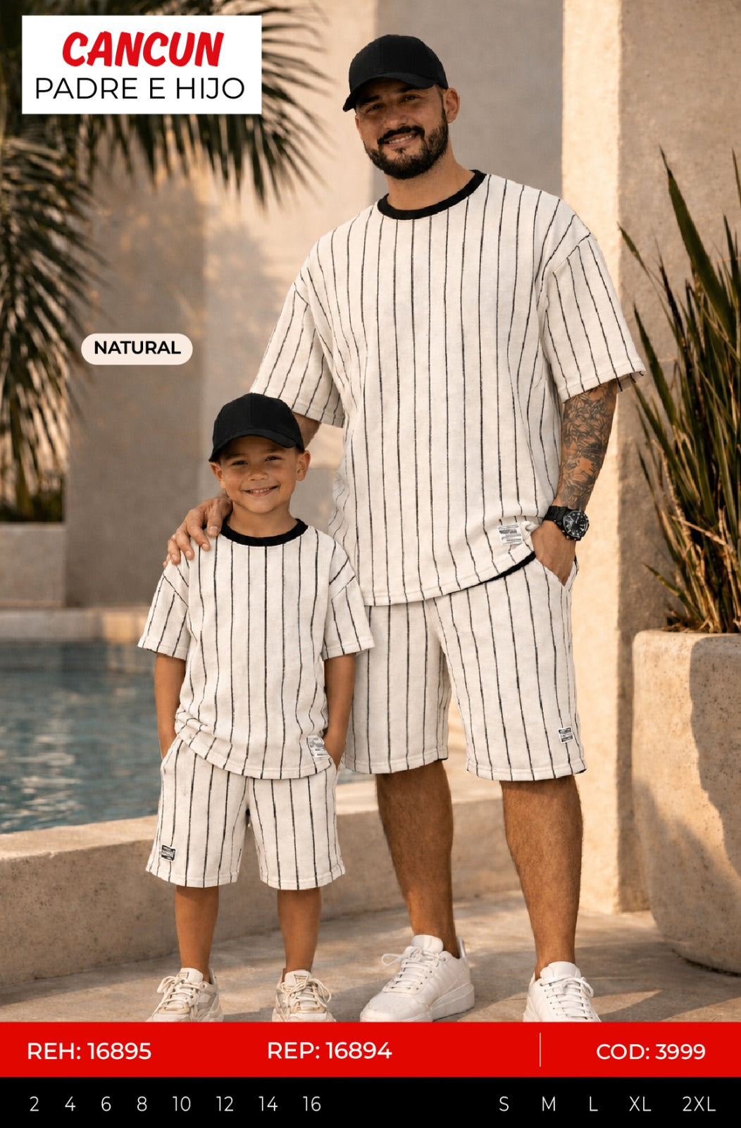 Total look cancun natural padre e hijo outlet