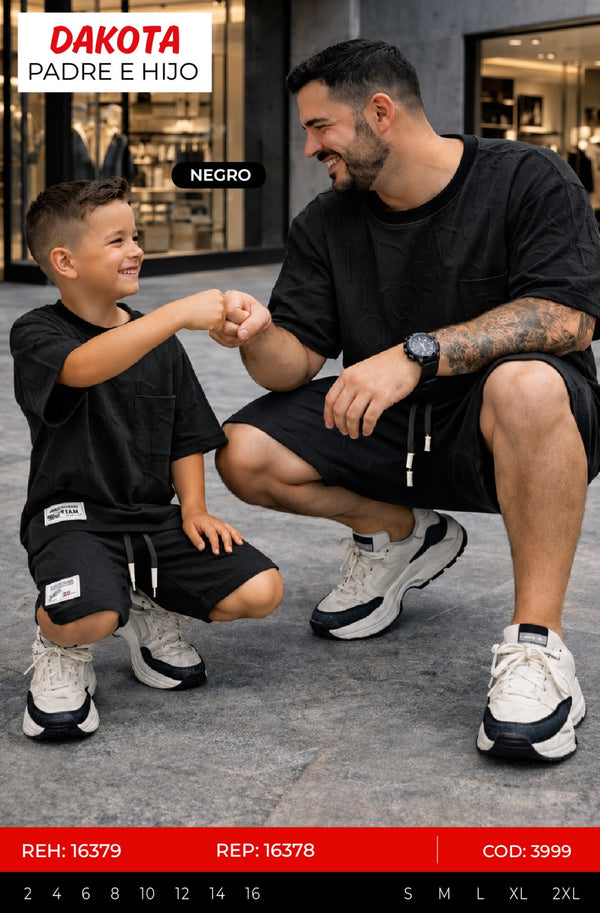 Total look dakota negro padre e hijo outlet