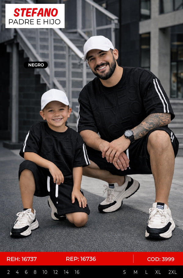 Total look stefano negro padre e hijo outlet