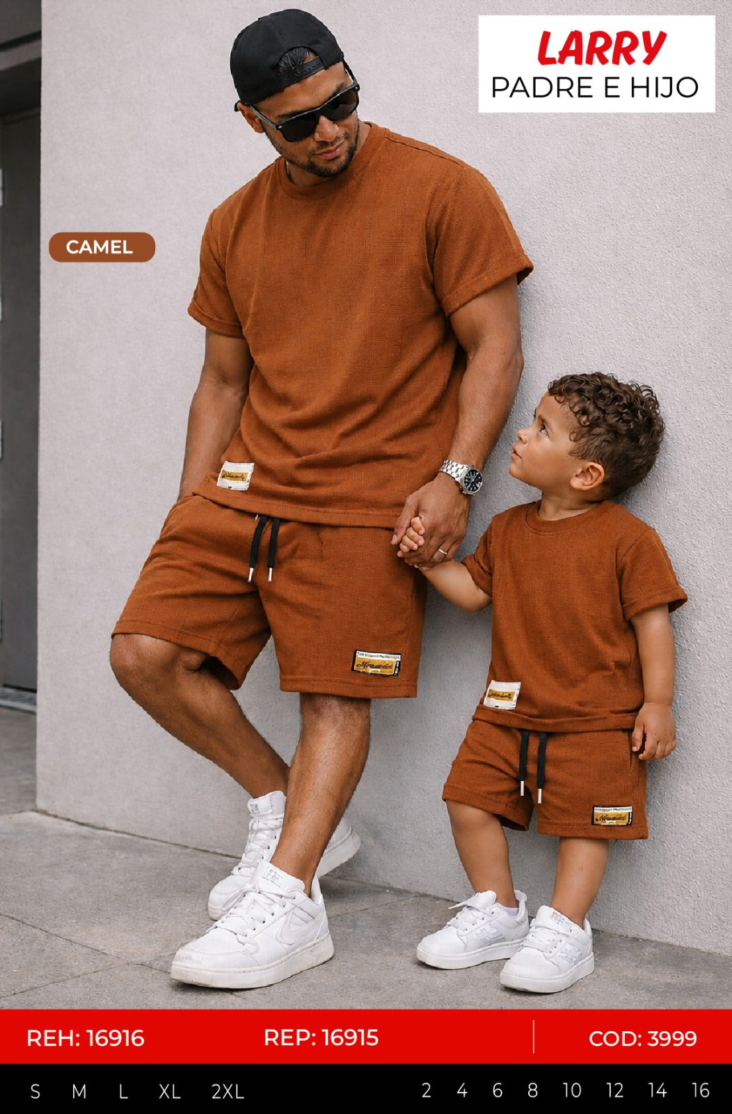 Total look larry camel padre e hijo outlet