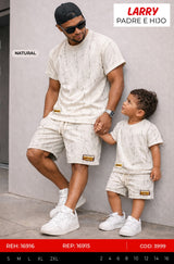 Total look larry natural padre e hijo outlet