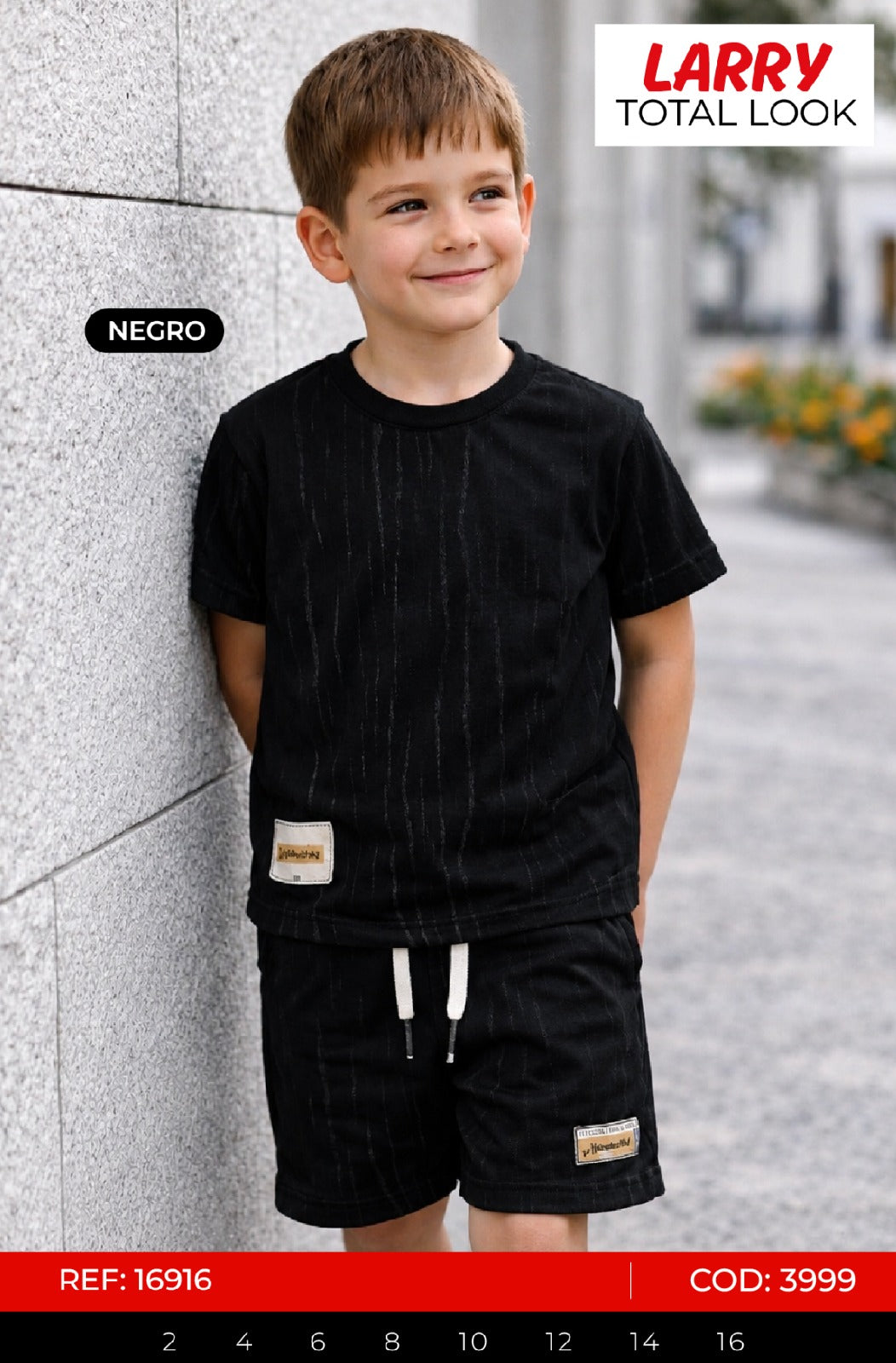 Total look larry negro niño outlet