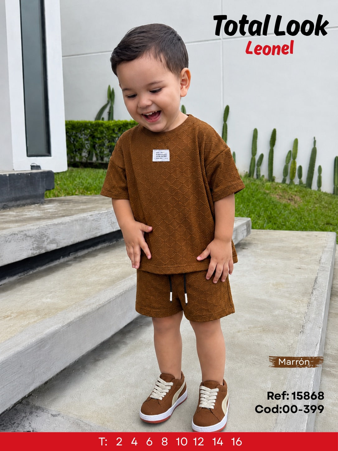 Total look leonel marron niño outlet
