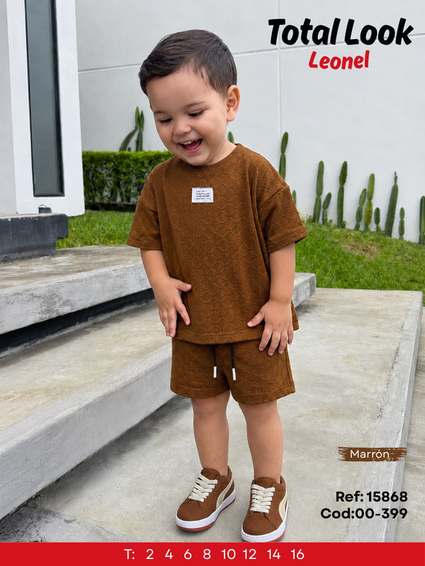 Total look leonel marron niño outlet