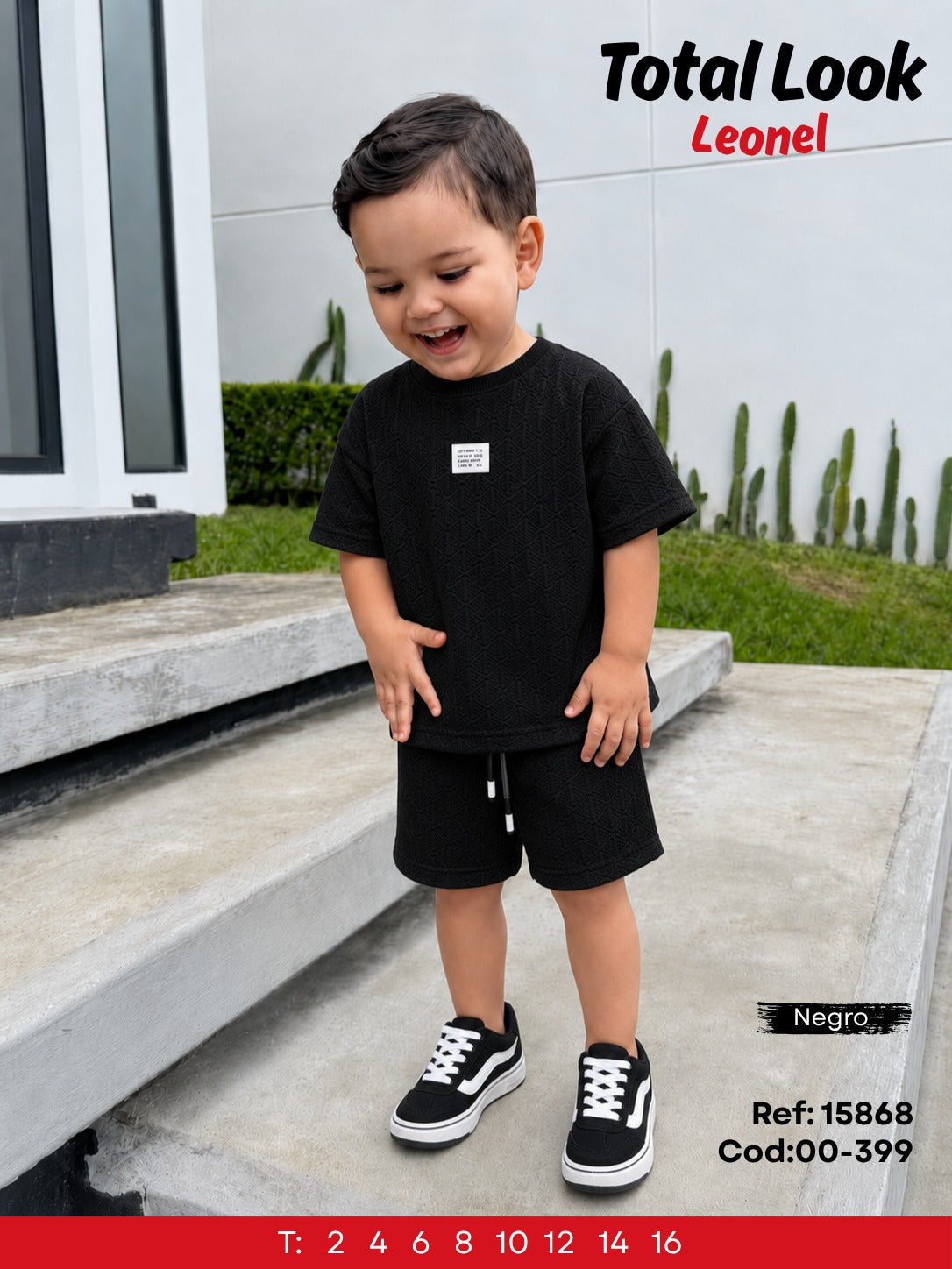 Total look leonel negro niño outlet