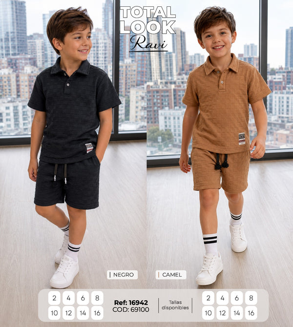 Total look ravi collage negro niño