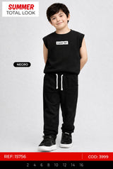 Total look summer negro outlet niño