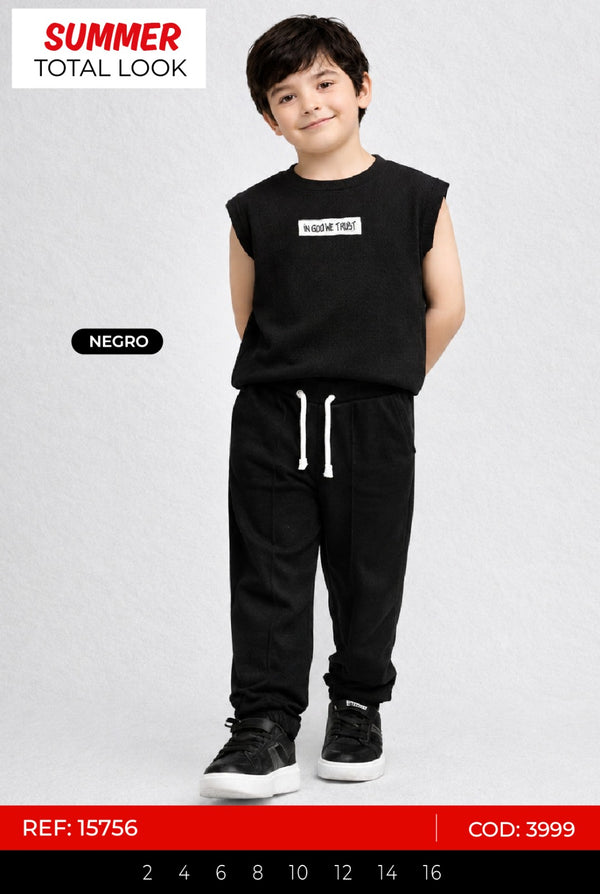 Total look summer negro outlet niño