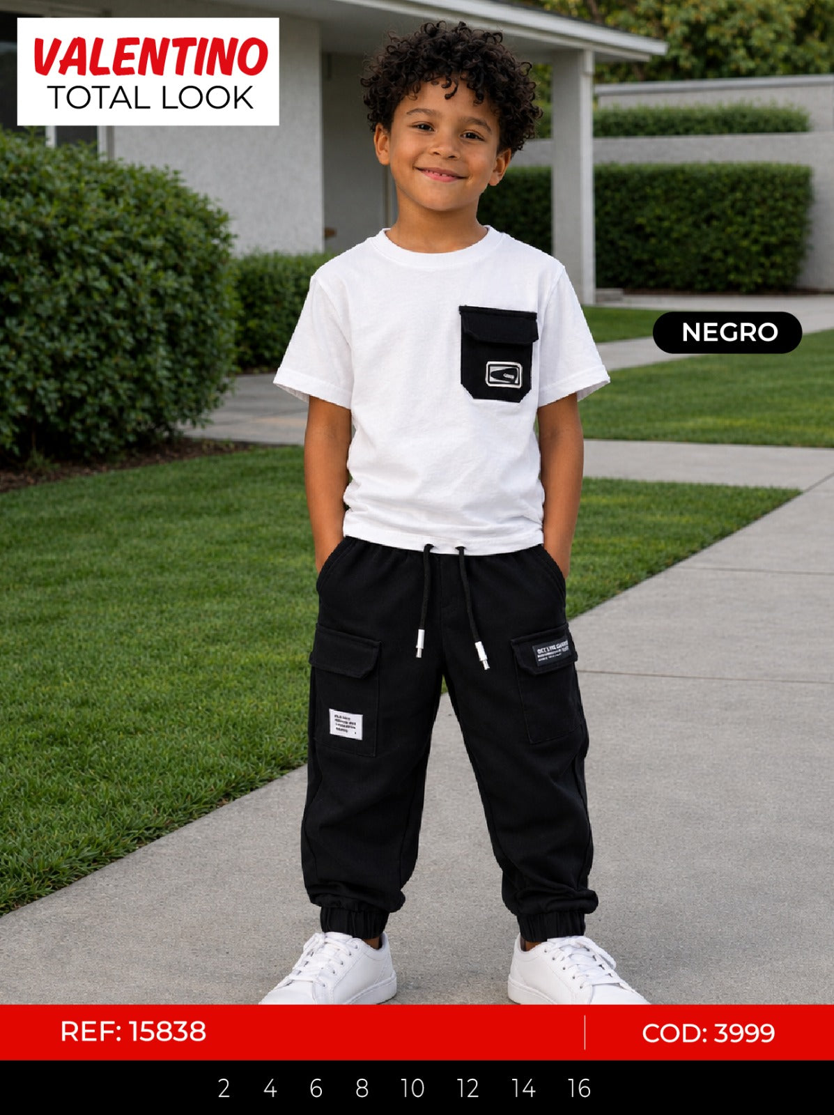 Total look valentino negro outlet niño