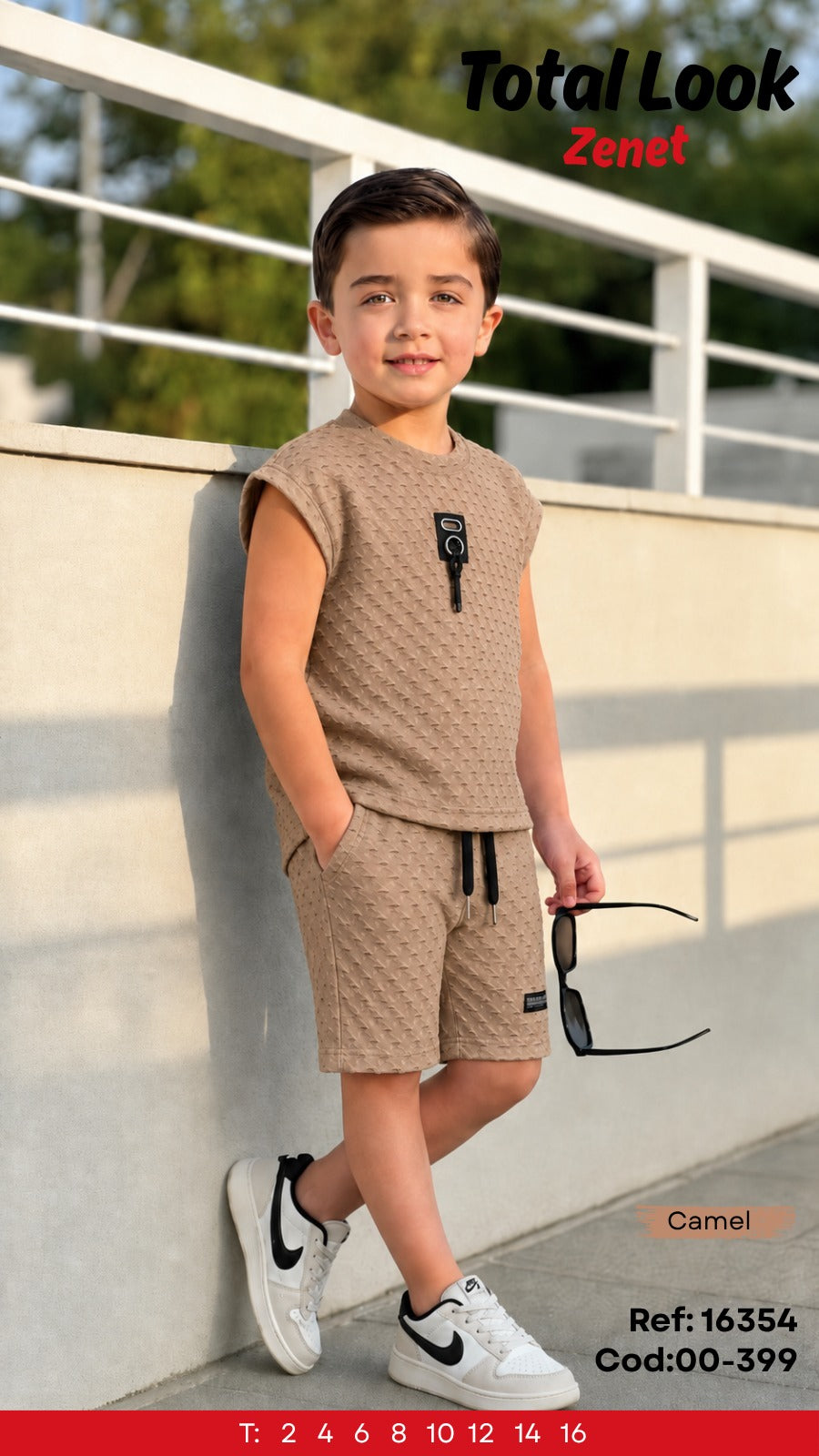Total look zenet camel niño outlet