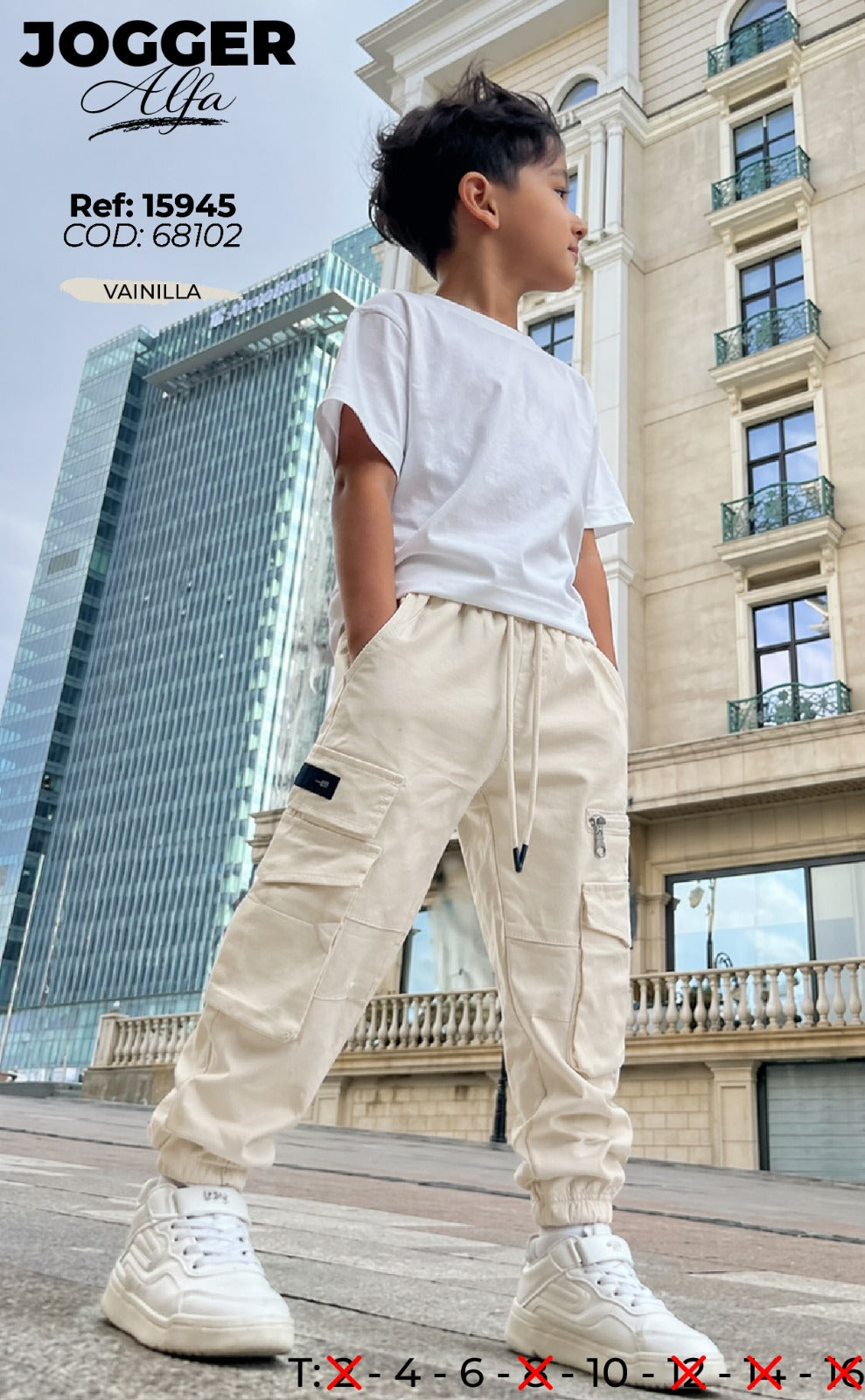 jogger alfa vainilla niño