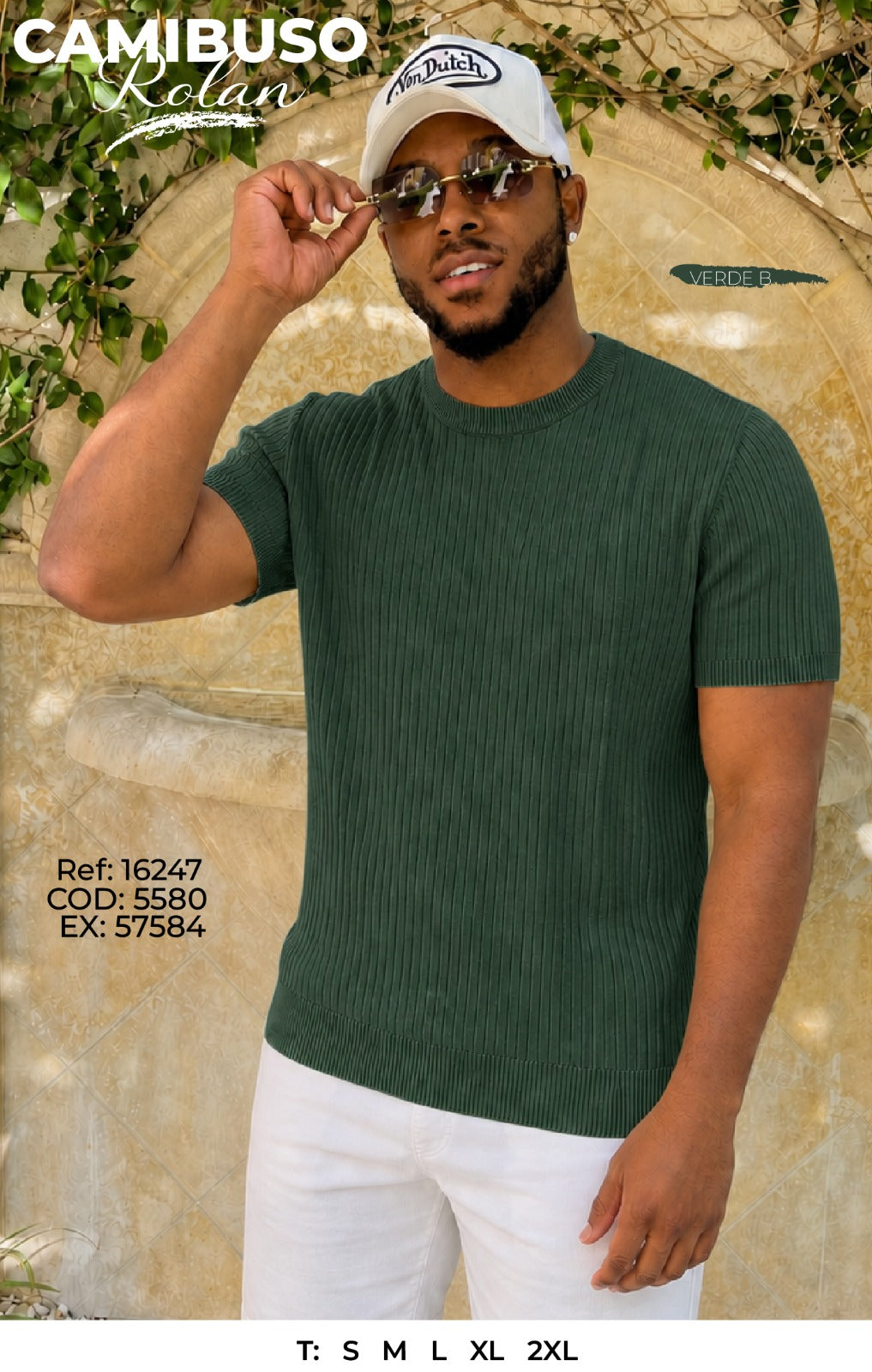 Camibuso rolan verde hombre