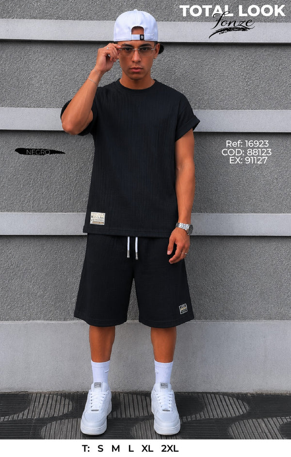total look fonze negro hombre