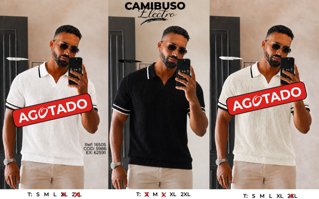 camibuso electro collage hombre
