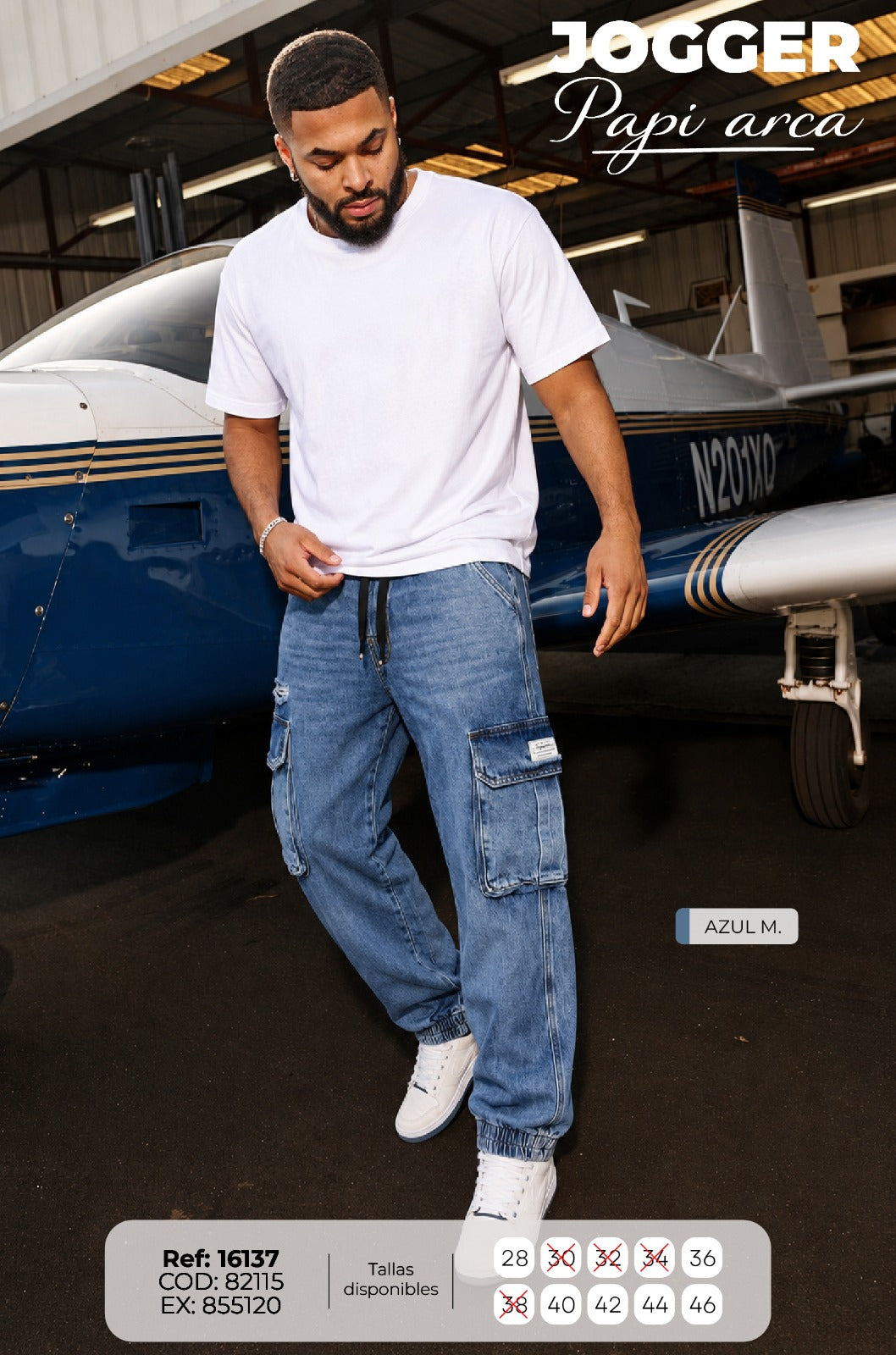 Jogger Papi Arca azul m. hombre
