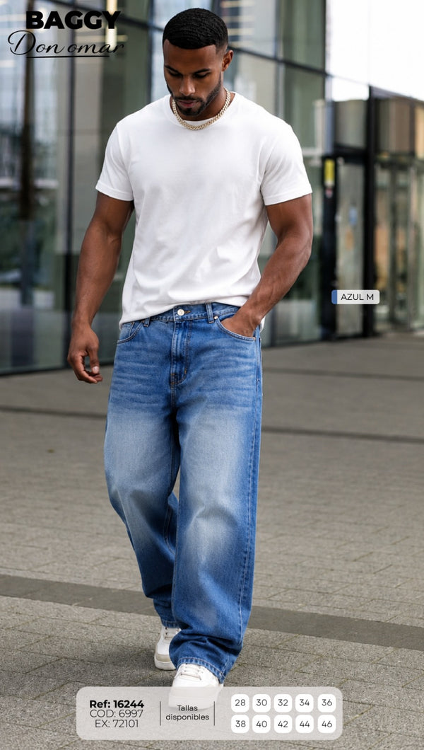 jean baggy don omar azul m hombre
