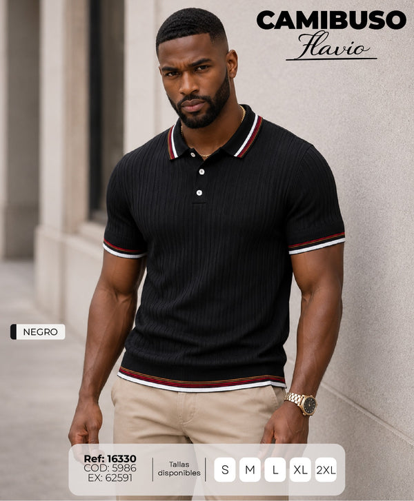 camibuso flavio negro hombre