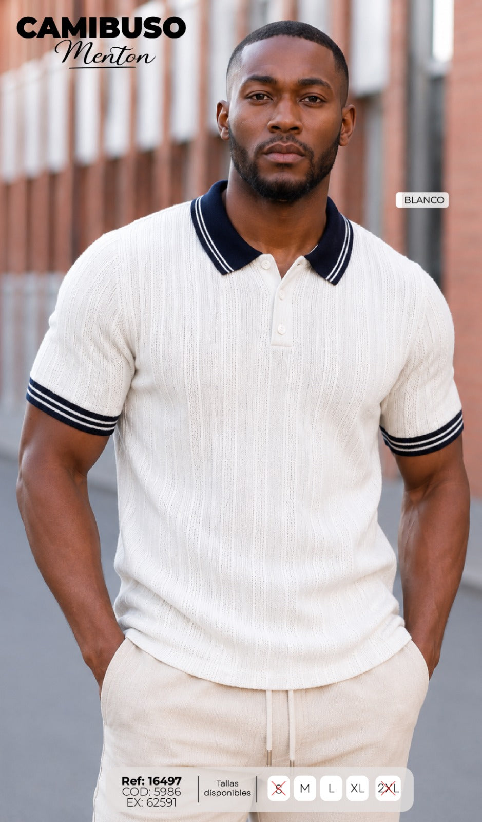 camibuso menton blanco hombre