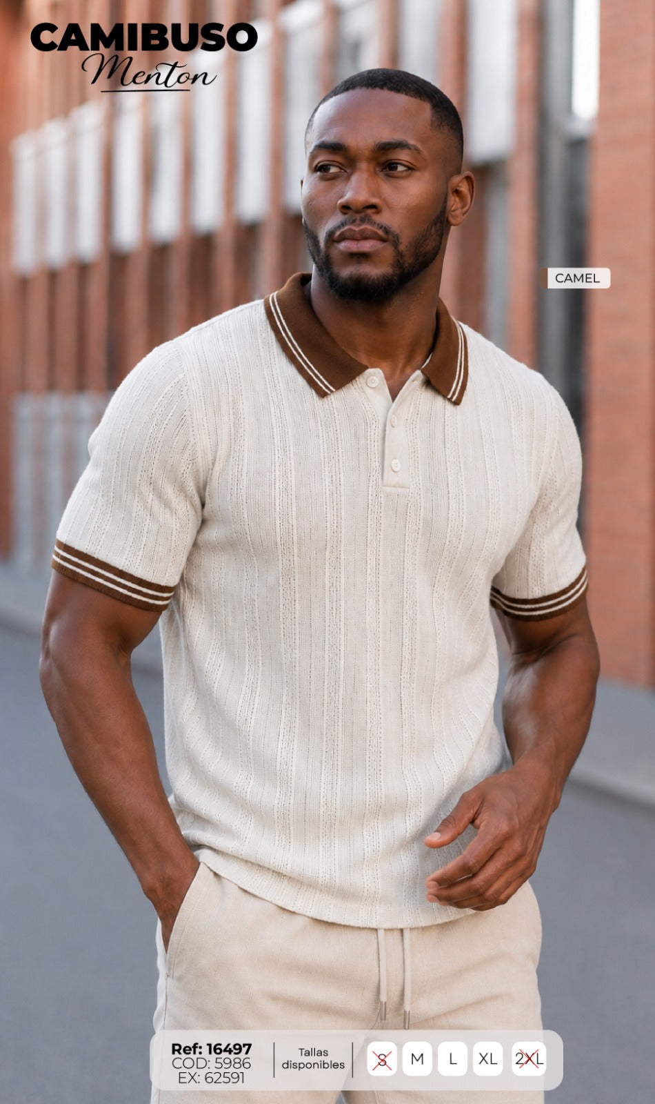 camibuso menton camel hombre