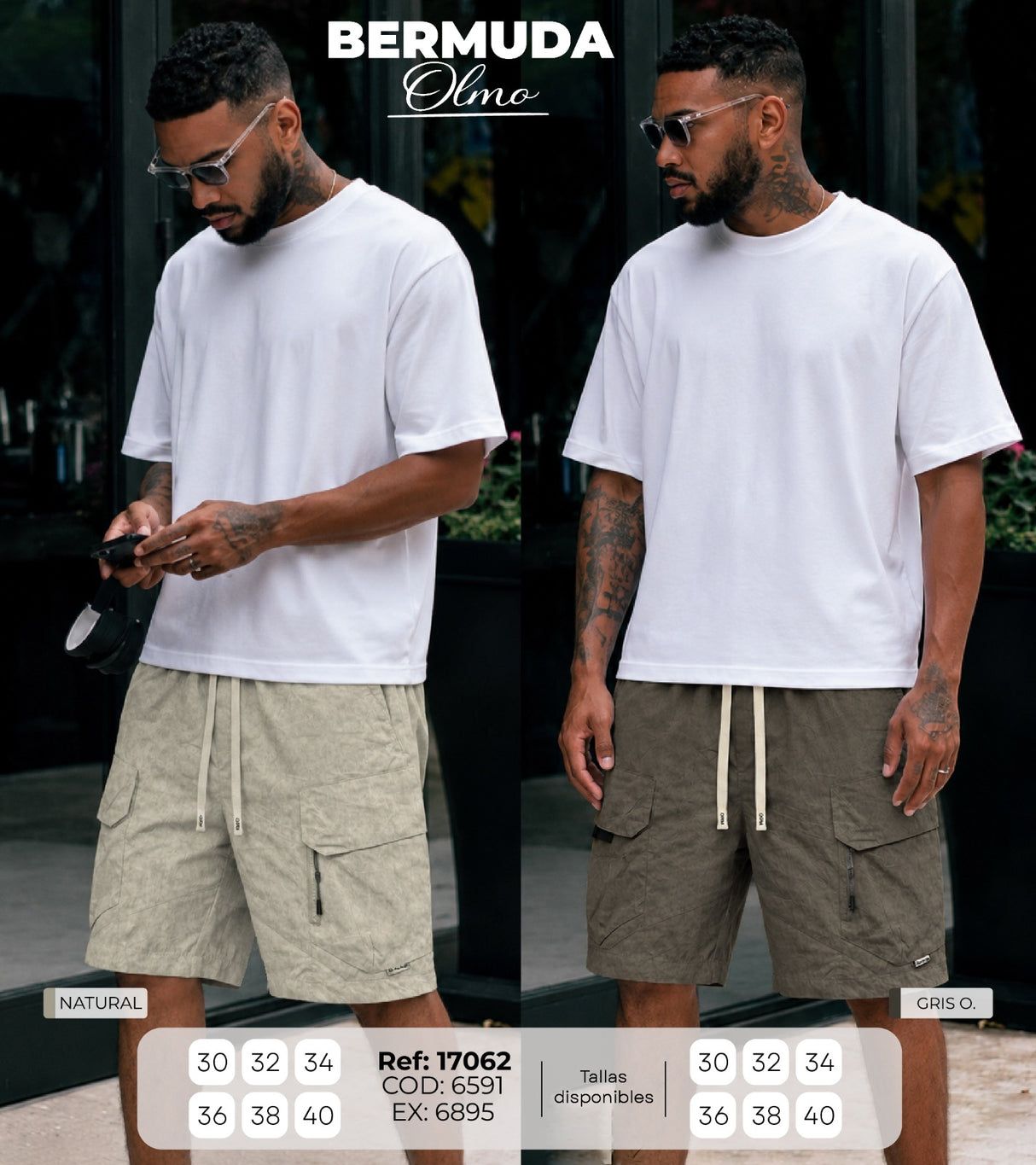 Bermuda Olmo collage Hombre