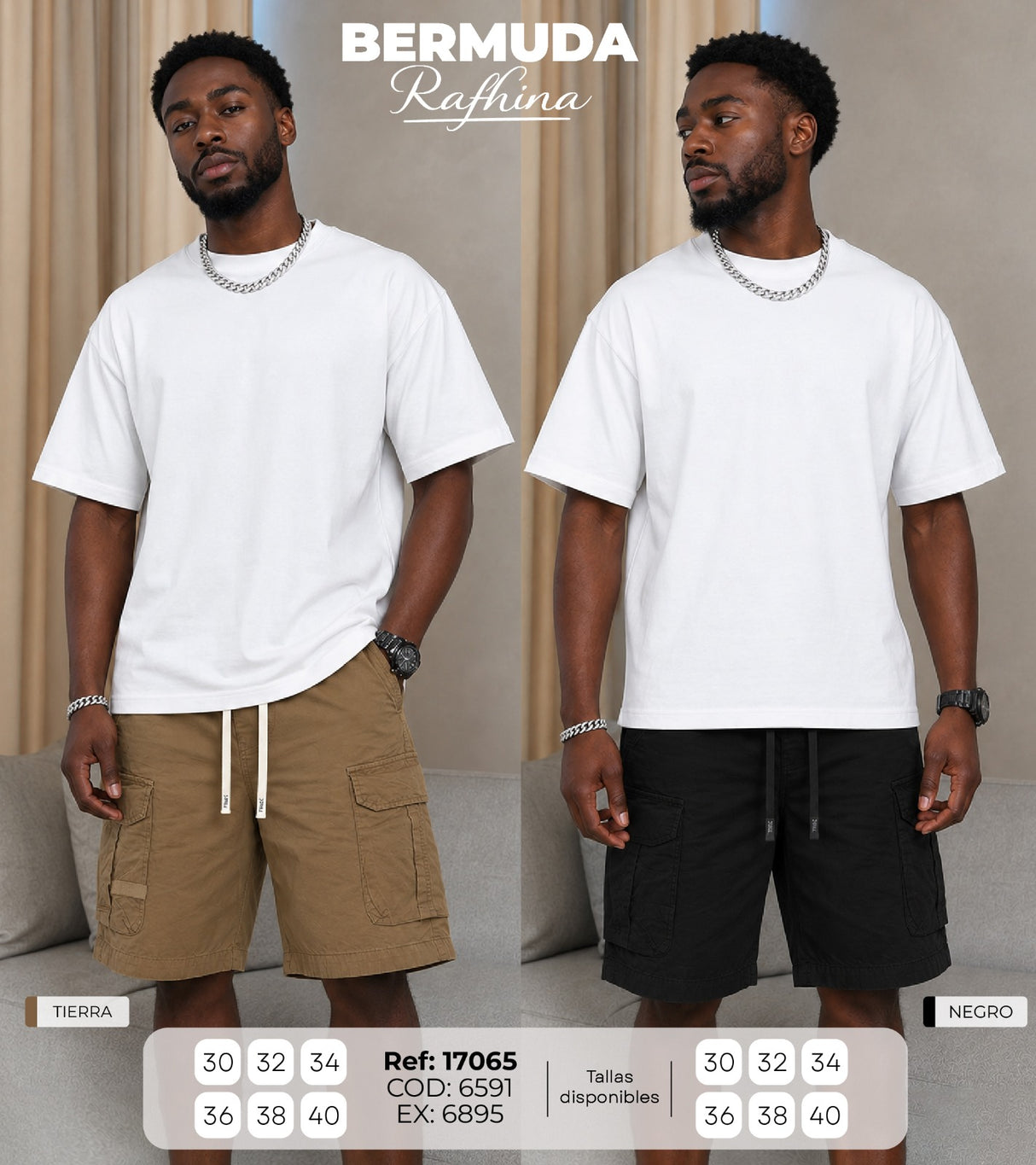 bermuda T rafhina collage hombre