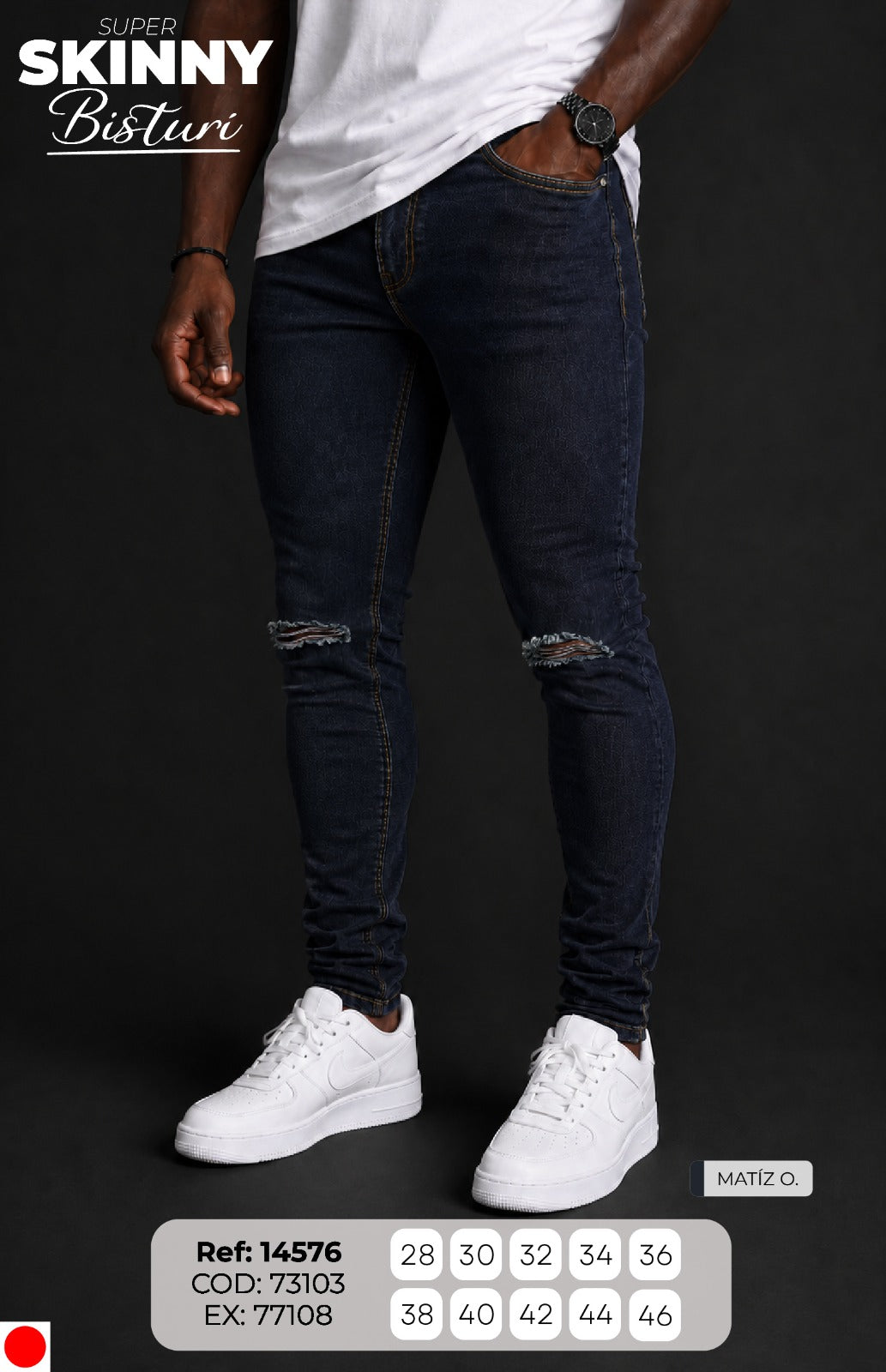 jean skinny matiz o. hombre