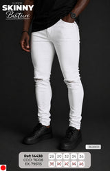 jean skinny blanco hombre