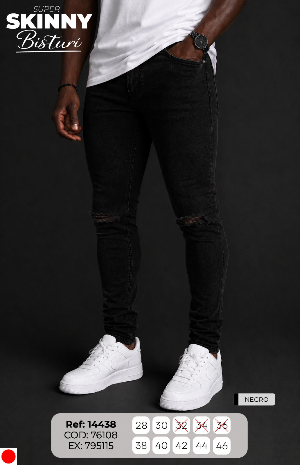 jean skinny negro hombre