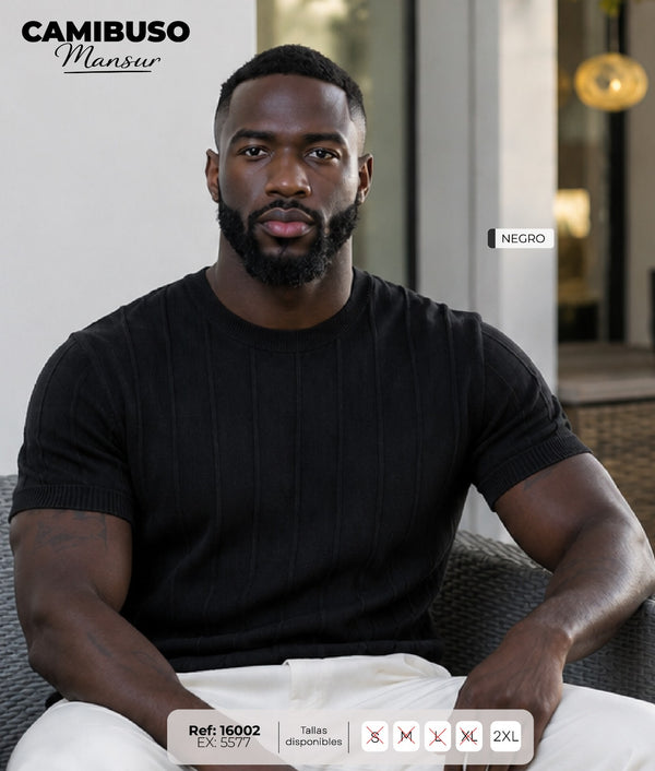 camibuso mansur negro hombre