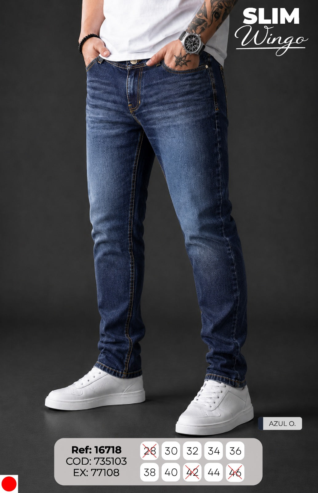 Jean Slim Wingo Azul O. hombre