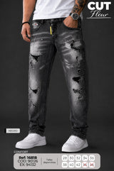 jean regular fleur hombre