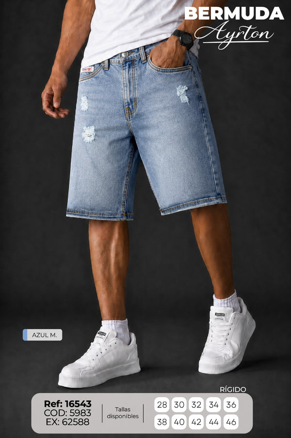 bermuda Ayrton Azul M. hombre