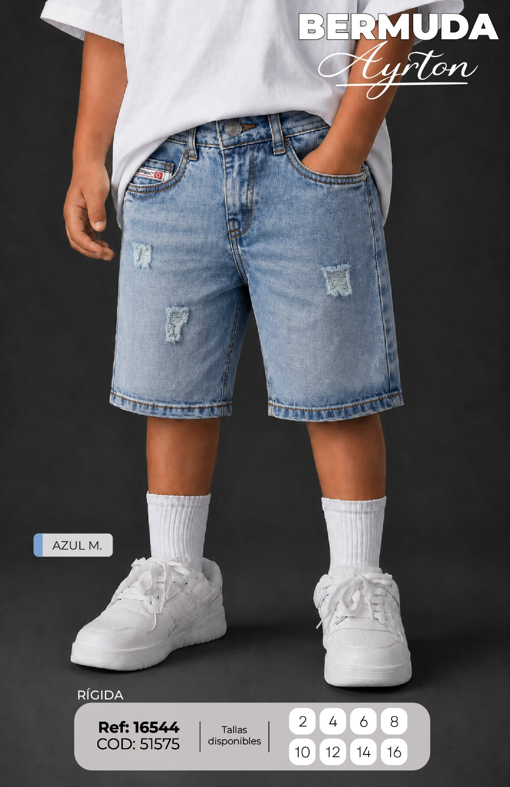 bermuda Ayrton Azul O. niño