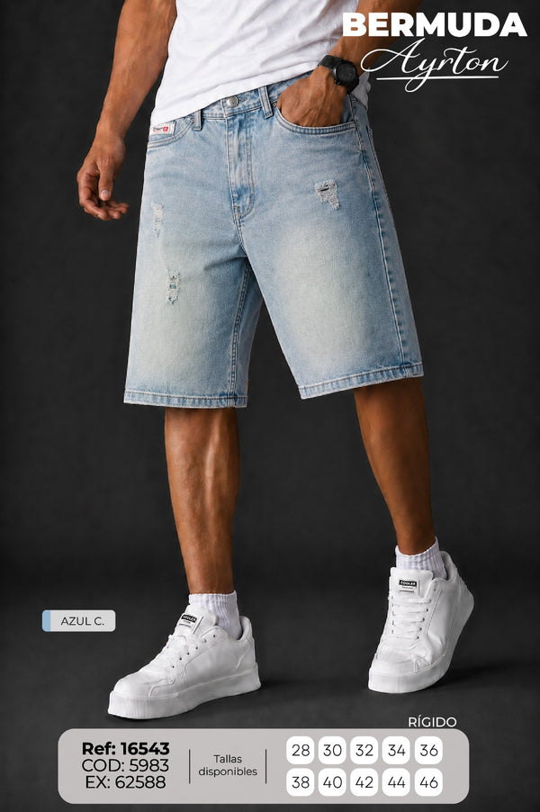 bermuda Ayrton Azul C. hombre
