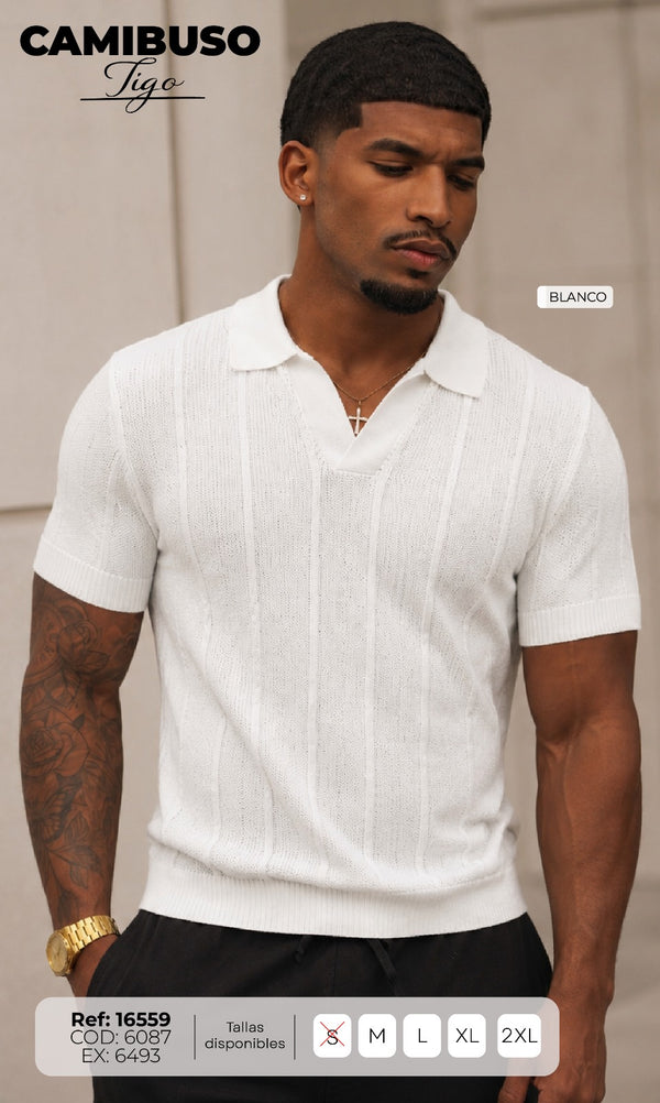 Camibuso tigo blanco hombre