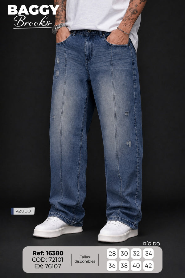 jean baggy brooks azul o hombre