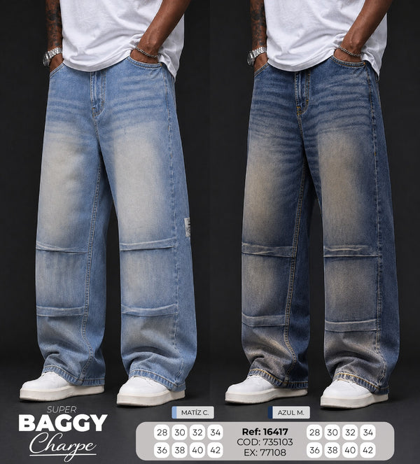 jean baggy charpe collage hombre