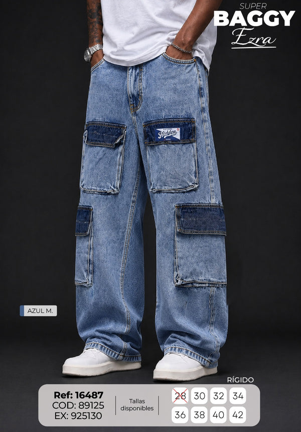 jean baggy ezra azul m hombre