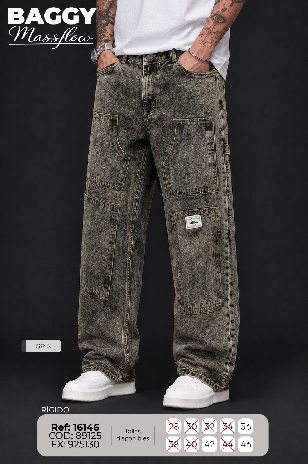 baggy Massflow gris hombre