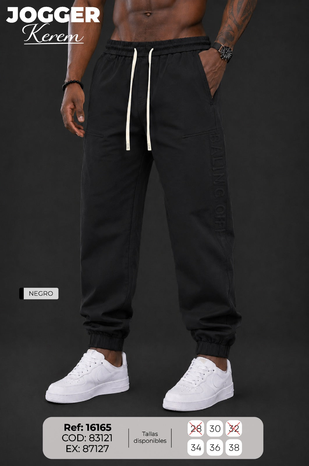 Jogger KEREM negro hombre