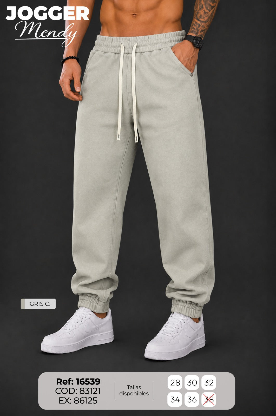 Jogger mendy gris c hombre
