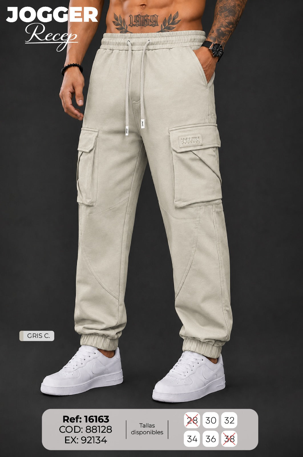 jogger recep gris c. hombre