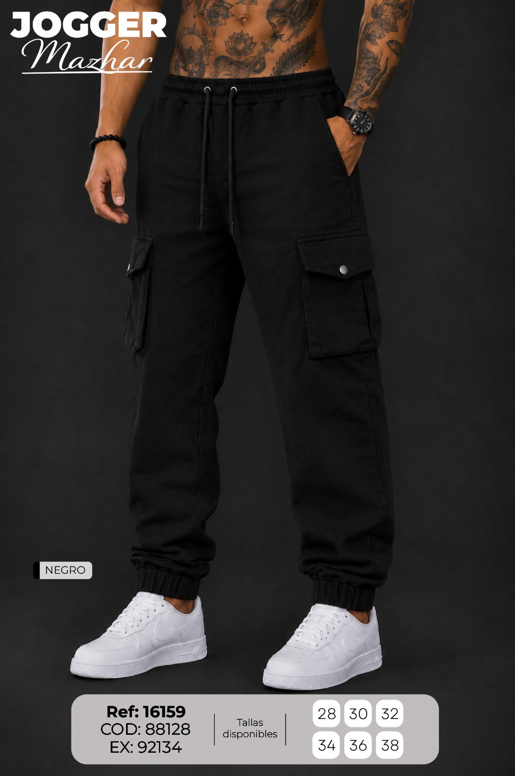 jogger Mazhar negro hombre