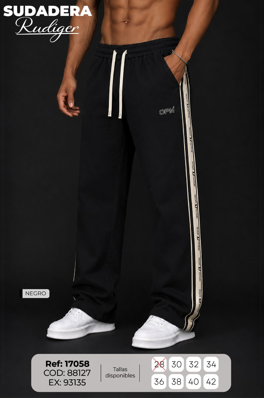 sudadera rudiger negro hombre