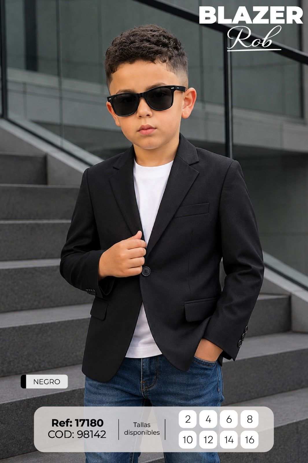 camibuso niño rob negro
